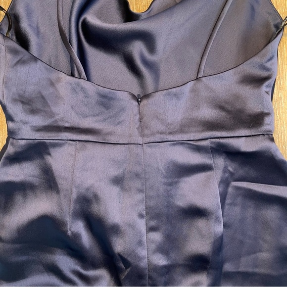 Formal Vivian Diamond Elegant Evening Low Back Maxi Gown Cowl Neck Side Slip S/M - Picture 9 of 12